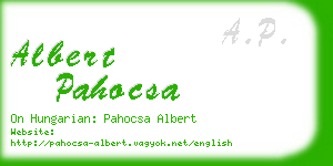 albert pahocsa business card